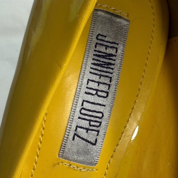 Jennifer Lopez JLO Heel Yellow Platform Cork Shoes Size 6 M - Picture 14 of 15